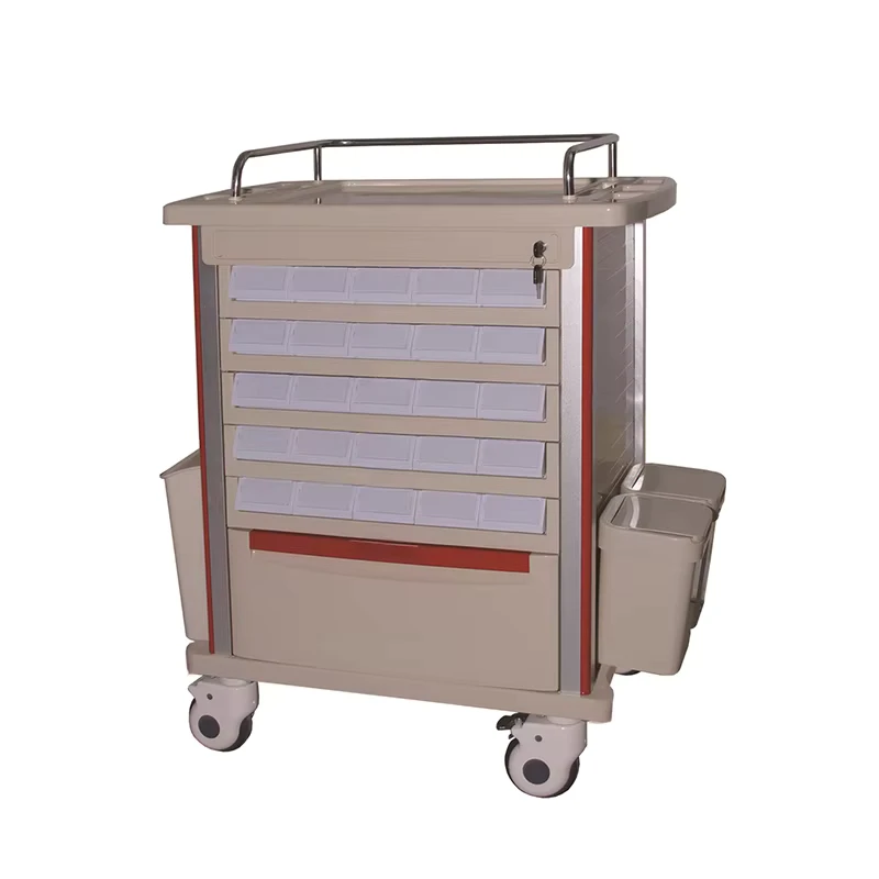 ORP Plastic High Quality Medicine Nursing ABS Emergency Drugs Medication Trolley Cart