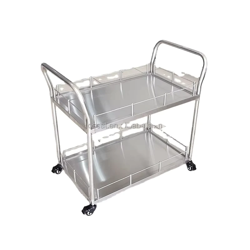 OSCAT Stainless Steel Vet Cart 304 Grade Medical Trolley for Pet Hospital Clinic