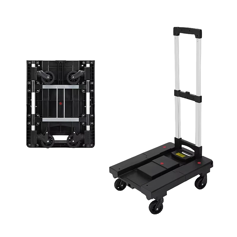 Oem Odm 2 Brake Wheel Supermarket Market Hand Carts Trolleys Utility Mini Camping Car Shopping Cart Trolley Luggage Cart