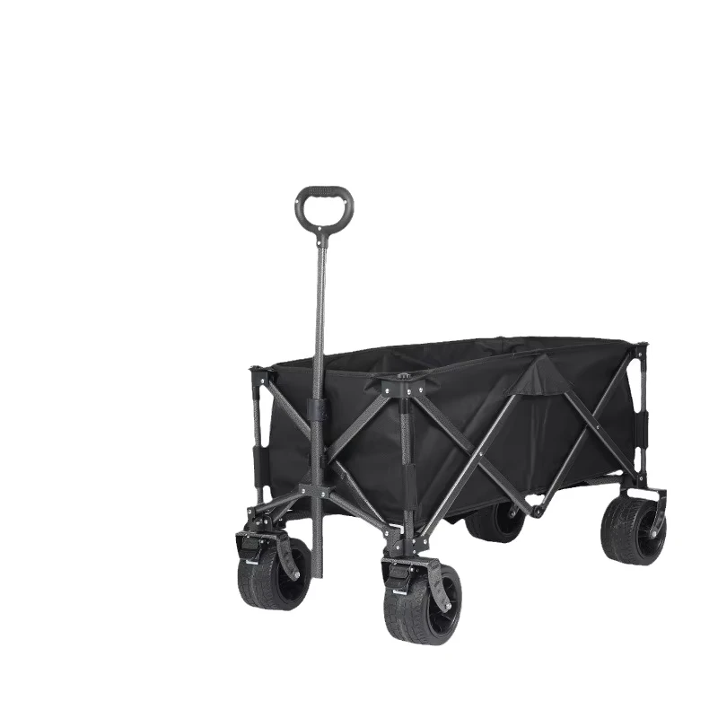Off Road Folding Camping Cart Metal Gather Design Heavy Duty Collapsible Wagon Outdoor Utility Trolley for Vendor Picnic