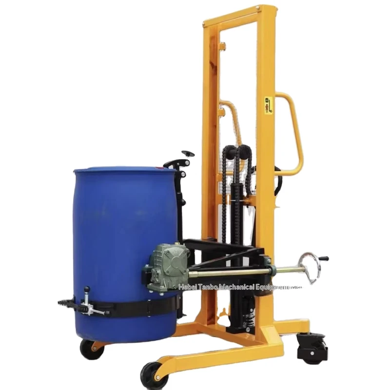 Oil Drum Tipping Unloading Truck Manual Lifting Forklift Iron Drum Plastic Drum Transport Vehicle Loading Unloading Lift Truck