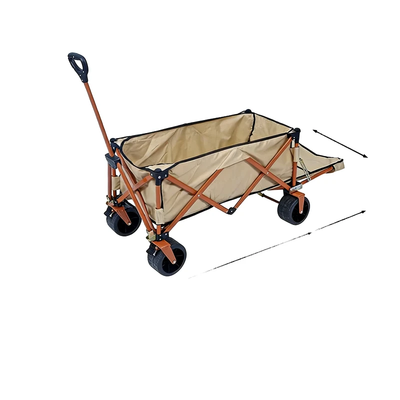 One Pull Collapsible Waterproof Tank Wheels Trolley Heavy Duty Folding Camping Wagon Extended Tailgate 200kg Load Shopping