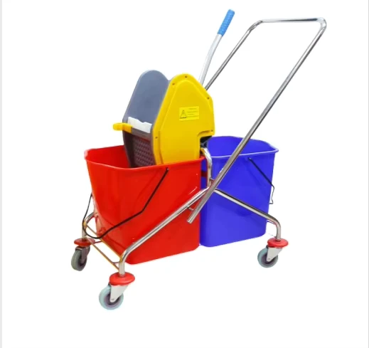 Original Factory 60L Double Bucket Mop Wringer Trolley Side Press New Combo Swabber Sustainable Portable Service Cart