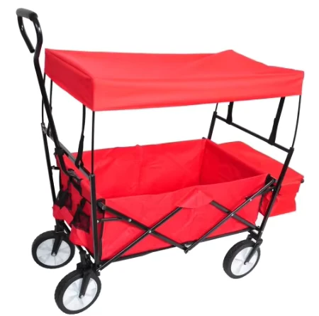 Outdoor Beach Cart Camping Folding Outdoor Wagon Trolley Cart Garden Shipping Bench Cart