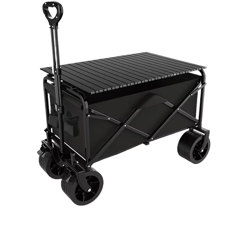 Outdoor Camper Foldable Stall Trolley Rear Door Camp Car Portable Large Capacity Shopping Cart