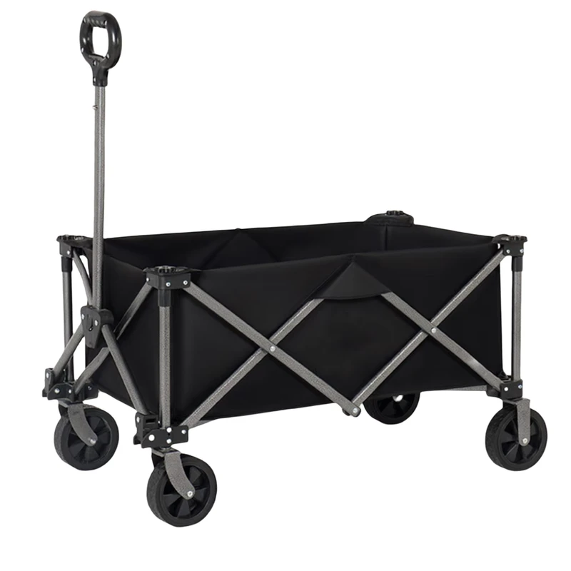 Outdoor Camping Car Portable Handcart Trailer Cart Foldable Metal Small Cart Picnic Children’s Traveling