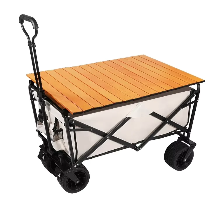 Outdoor Camping Cart Large Capacity Picnic Canvas Folding Cart