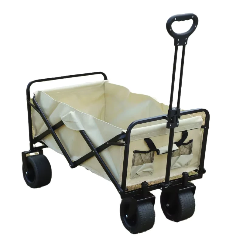 Outdoor Camping Collapsible Folding Utility Wagon Portable Shopping Cart for Mobile Stalls