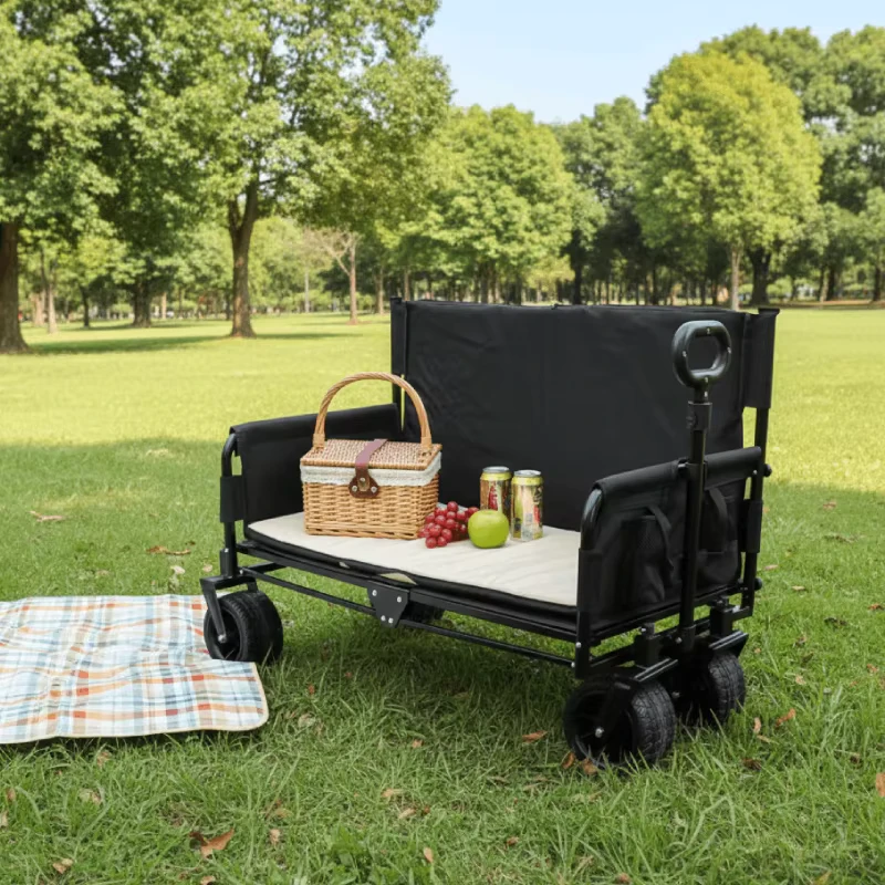 Outdoor Camping Dual Use Sofa Seat Design Utility Folding Trolley Portable Wagon Cart