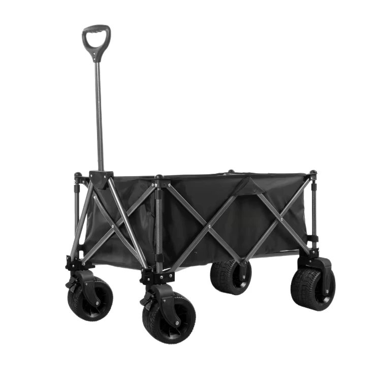Outdoor Camping Foldable Four Wheel Handcart Portable Breathable Waterproof Storage Cart for Tools Gardens Shopping