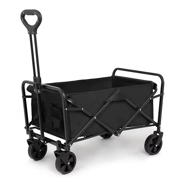 Outdoor Camping Foldable Four Wheel Storage Trolley Portable Hand pulled Travel Picnic Fishing Hiking
