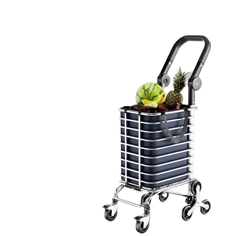 Outdoor Camping Mesh Portable Foldable Shopping Trolley Dolly Grocery Handcart Cart