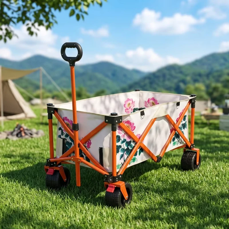 Outdoor Camping Trailer Campsite Vehicle Camping Trailer Outdoor Foldable Large Picnic Vehicle Compact Hand pulled Camping Cart