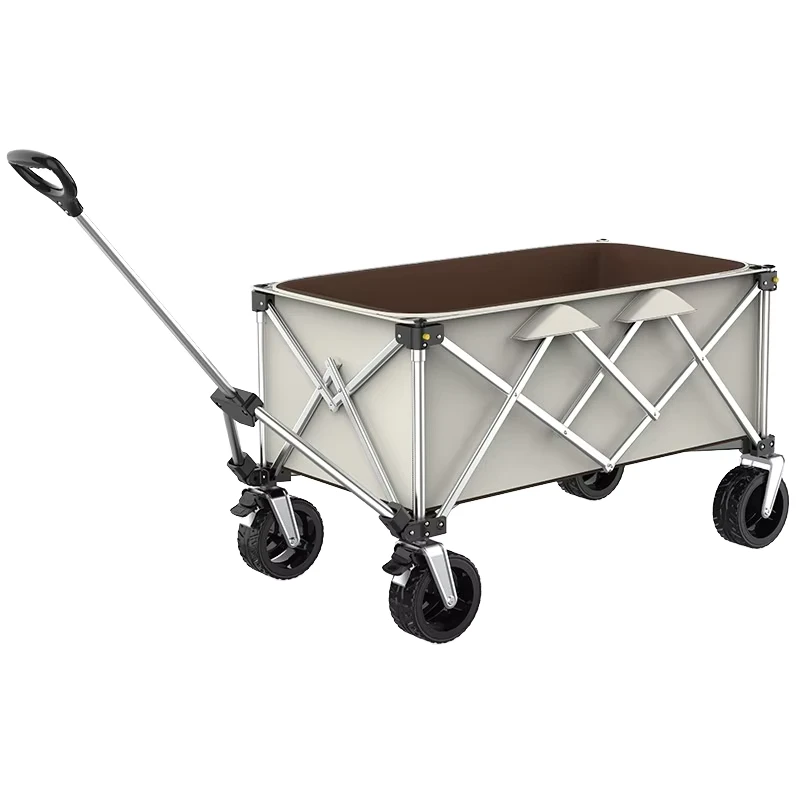 Outdoor Camping Trolley Four-wheel Portable Travel Car Trailer Picnic Foldable Gathering Camp 001