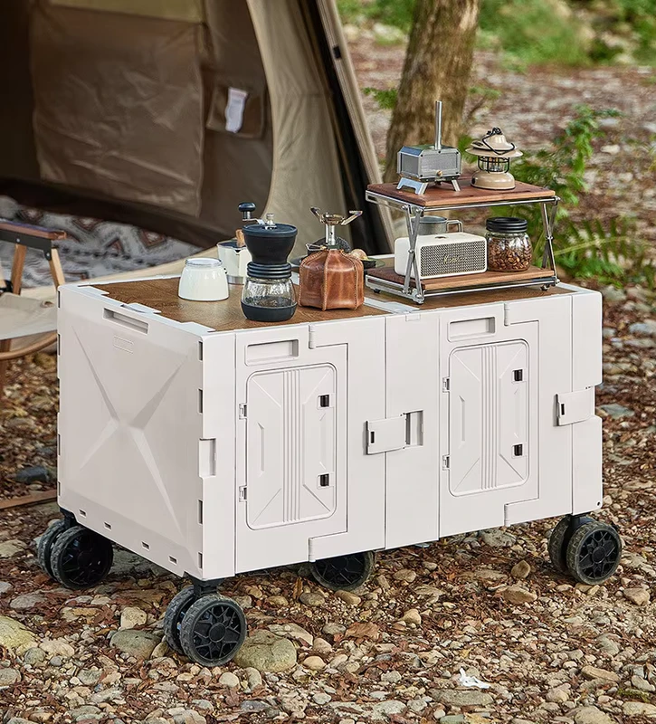 Outdoor Camping Wagon Heavy Duty Large Folding Cart Portable for Picnic & Stall Vending