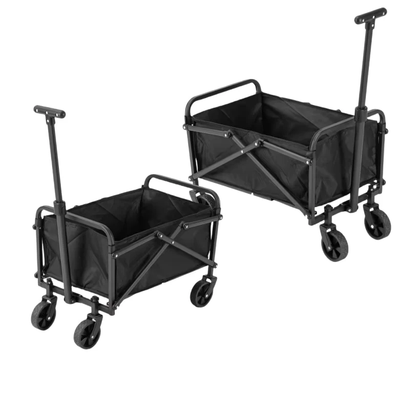 Outdoor Collapsible Foldable Heavy Duty Steel Platform Garden Cart Trolley with Storage for Camping Picnic OEM
