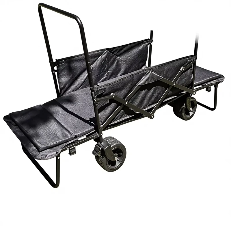 Outdoor Double Open Foldable Camping Trailer for Children Off Road Wheel Camp Car Home Shopping Cart 90x50x60cm Model 9.2 1