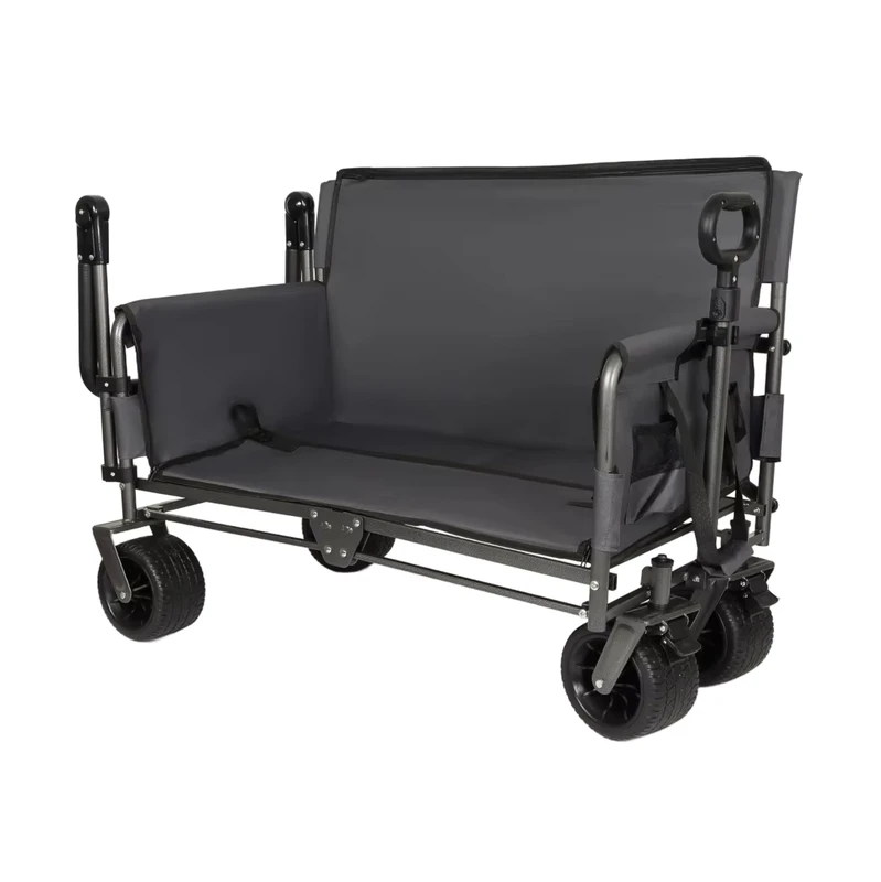 Outdoor Durable Safe 360° Swivel Wheels Adjustable 2-Person Bench Camping Wagon Cart for All Outdoor Environments