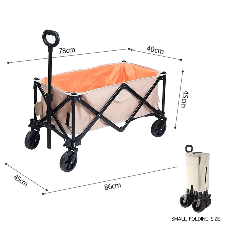 Outdoor Foldable Camping Cart Beach and Fishing Trolley