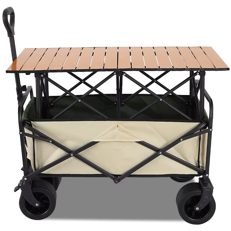 Outdoor Foldable Camping Cart Portable Lightweight Durable Camper Trolley for Picnic and Camping Hand Pulled Trailer