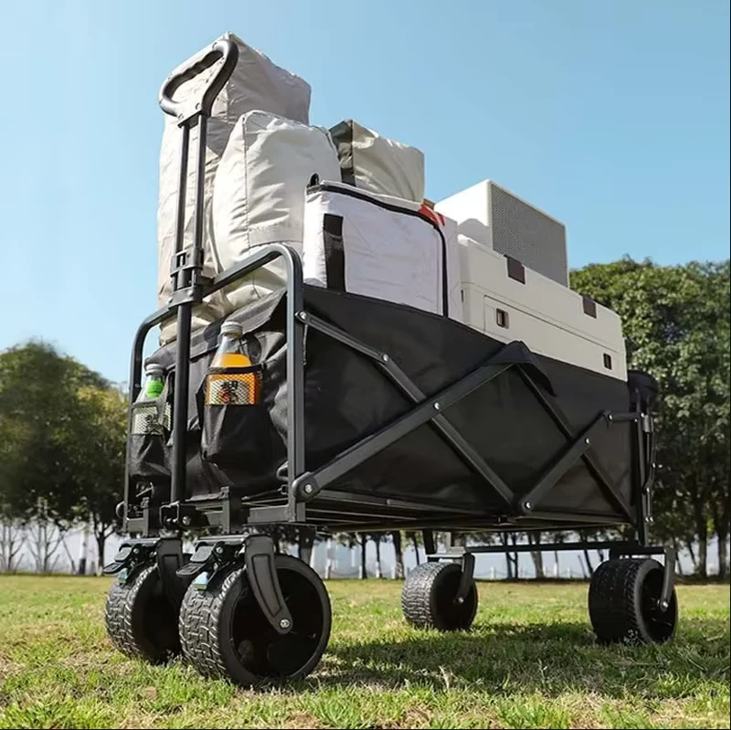 Outdoor Foldable Camping Wagon Utility Cart Child Reclining Vending Camping Trailer Picnic Hand Cart