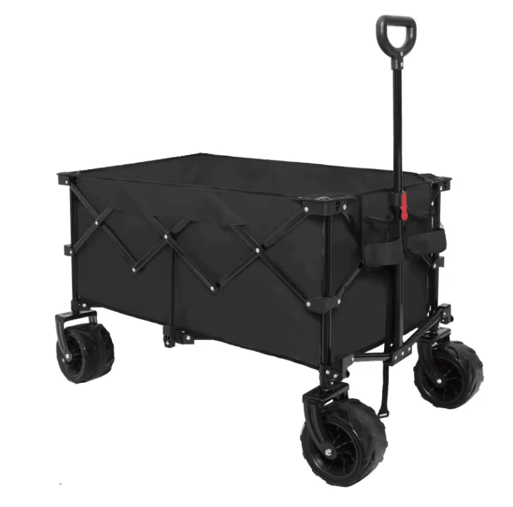 Outdoor Foldable Picnic Camping Wagon Multipurpose Camping Cart Trail Collapsible Beach Utility Cart Trolley Wagon