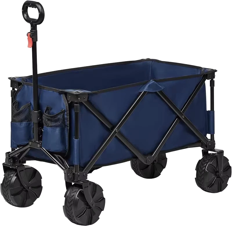 Outdoor Folding Multi functional Trolley with Wheels Portable and Foldable Garden Beach Sports Camping Trolley Shopping