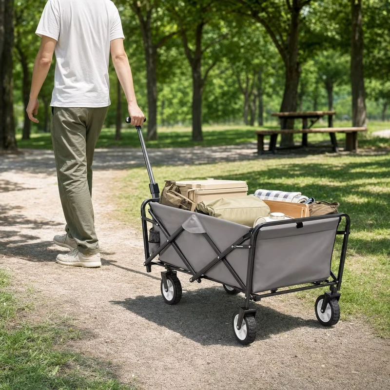 Outdoor Garden Beach Lightweight Small Utility Shopping Trolley Mini Size Folding Collapsible Camping Cart Wagon