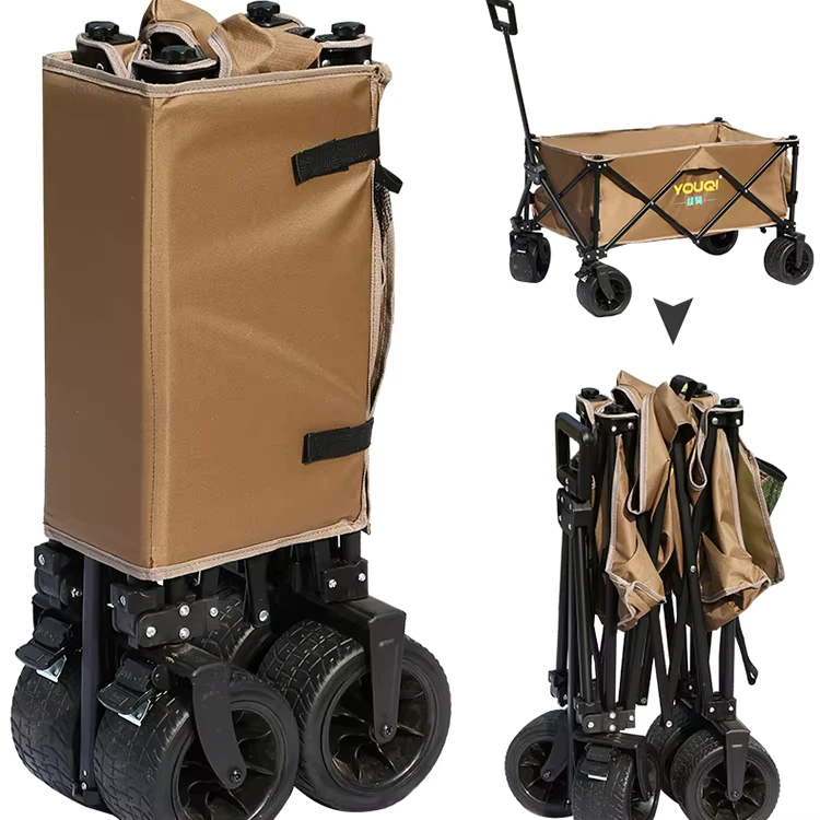 Outdoor Garden Camp Trolley Beach Cart Collapsible Folding Utility Hand Carts Wagon Trolley