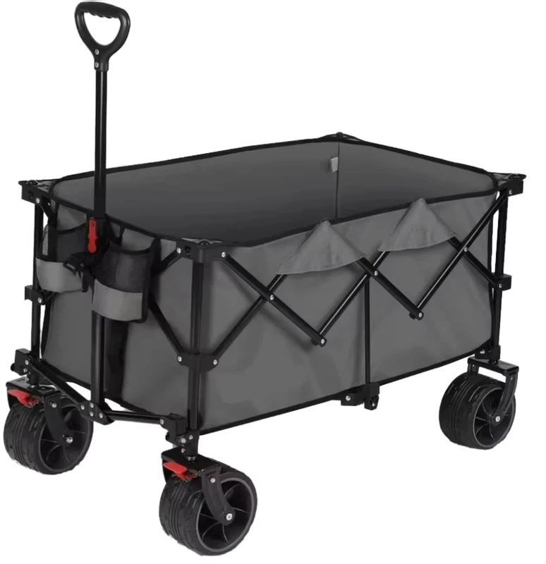 Outdoor Garden Collapsible Steel Frame Trolley Wagon Utility Folding Beach Cart with Wheels