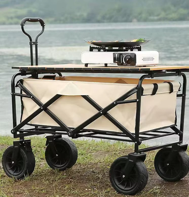 Outdoor Garden Multi functional Folding Camping Cart Portable Beach Trolley Cart Beach Wagon