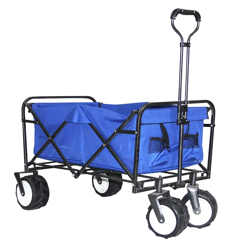Outdoor Garden Park Utility Four Wheel Platform Kids Wagon Portable Beach Trolley Cart Camping Folding Cart