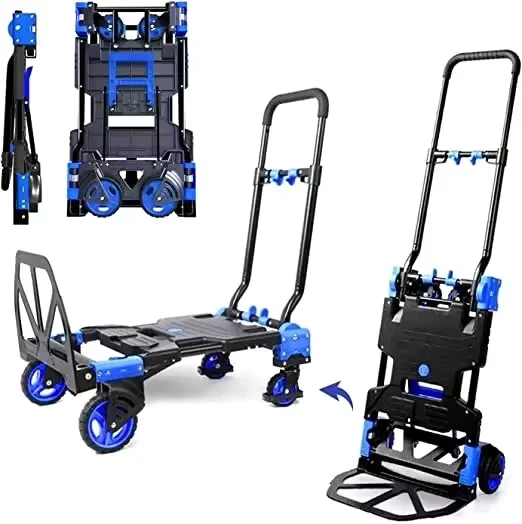 Outdoor Hand Trolley 2 in 1 Hand Cart Fold Hand Truck 2 4 Folding Platform Trolley Industrial