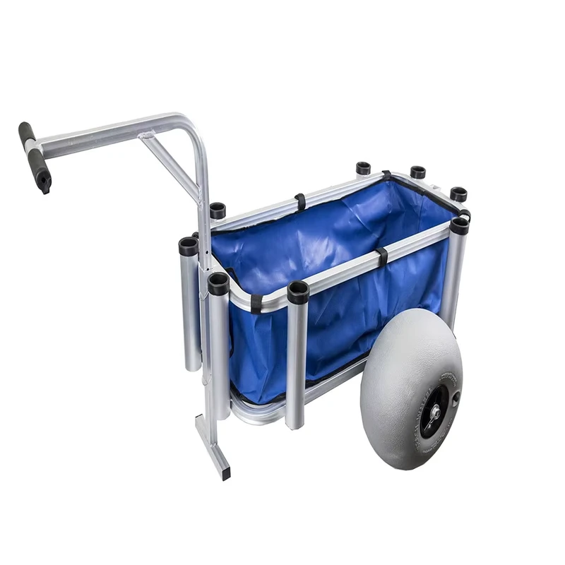Outdoor Heavy Duty Aluminum Beach Cart Fishing Cart With Big Wheels for Fishing Camping