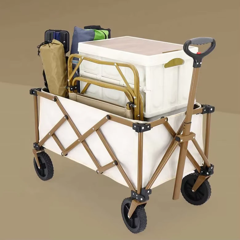 Outdoor Heavy Duty Steel Wagon Camper Large Capacity Folding Utility Cart