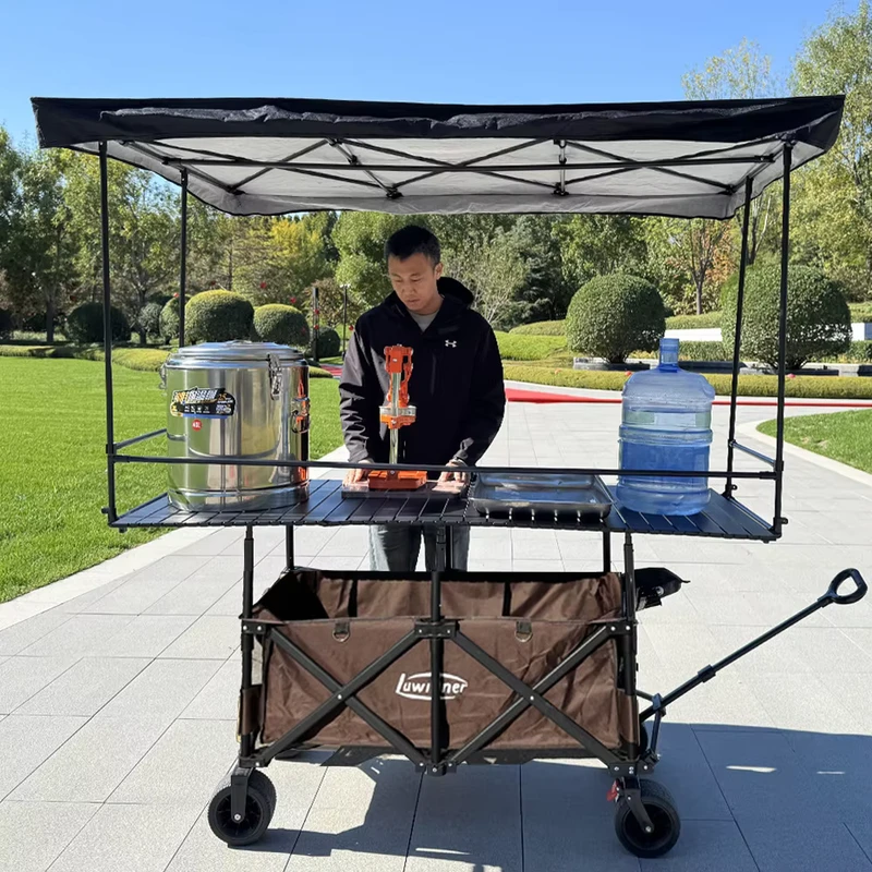 Outdoor High Quality 4 Position Height Adjustable Heavy Duty Steel Folding Large Capacity Folding Utility Cart