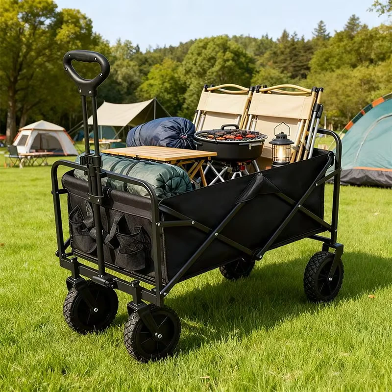 Outdoor Hike Garden Park Wagon Beach Cart Foldable Wagon Cart Trolley Garden Trail Collapsible Folding Utility Cart Wagon