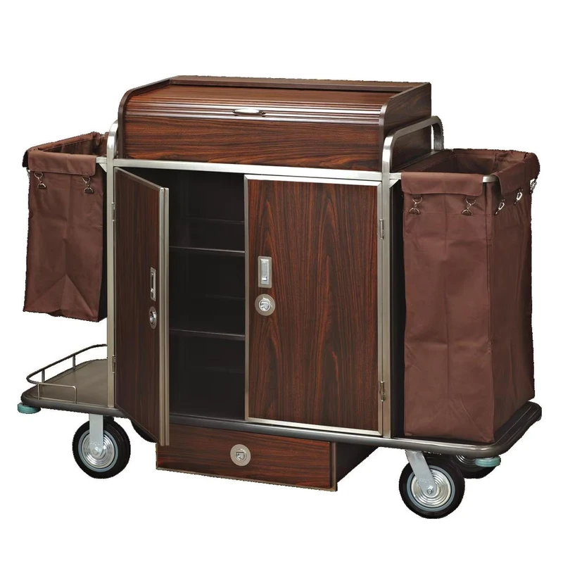 Outdoor Hotel Cleaning Cart Hotel Linen Trolley Room Cleaning Service Trolley