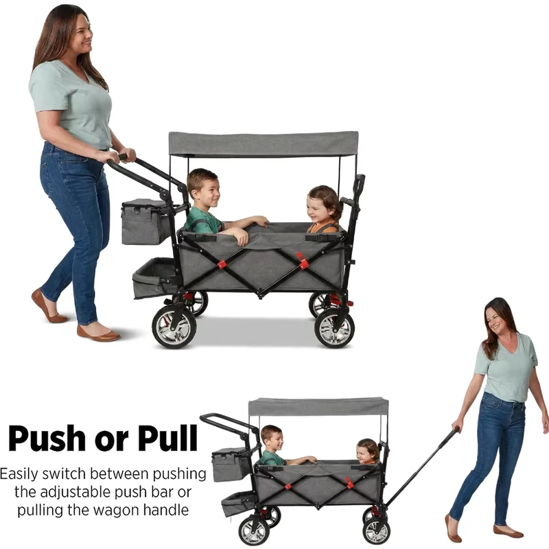 Outdoor Kids Use Camping Picnic Hiking 5 Point Safety Harness Stroller Wagon Folding Camping Cart Folding Wagon