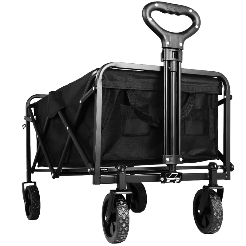 Outdoor Lightweight Small Utility Shopping Trolley Mini Size Folding Wagon Collapsible Camping Wagon Cart for Garden Beach