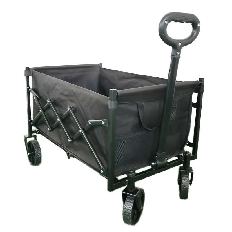 Outdoor Mini Garden Beach Four Wheel Enclosed Metal Folding Camping Trolley Light Weight Cart for Tools