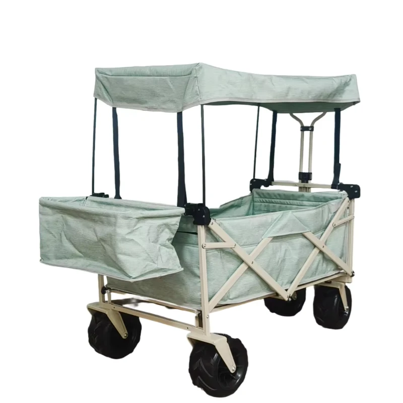 Outdoor Multipurpose Folding Wagon Cart Heavy Duty Collapsible Utility Material Easy Fold Storage Wagon Hand Trolley Cart