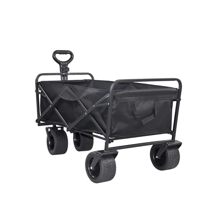 Outdoor Picnic Folding Beach Cart Foldable Camping Utility Cart 500KGS Load 74*59.5cm 4 Wheels OEM Shopping