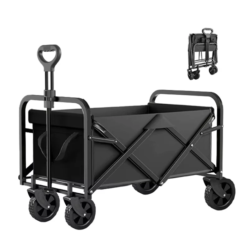 Outdoor Picnic Travel Shopping Camping Vehicle 4 Wheels Folding Trolley Camp Cart