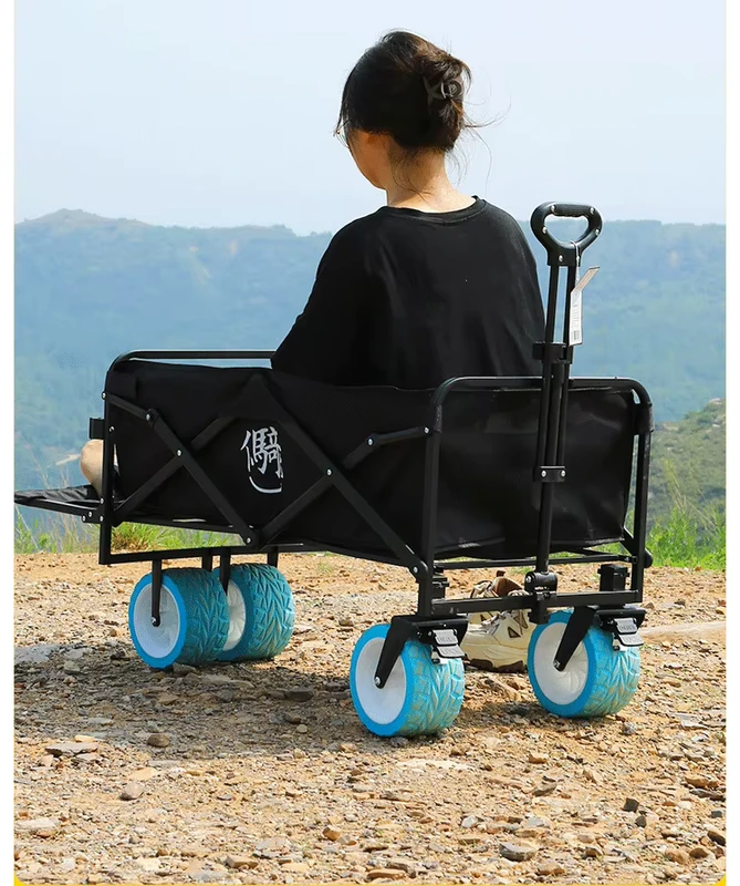 Outdoor Portable Folding Stainless Steel Platform 600D Oxford Silent Wheels Camping 180L Capacity OEM Trolley