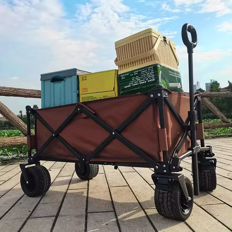 Outdoor Red Beach Camping Shopping Tools Cart Wagon Trolley Foldable Collapsible 100KG 150L