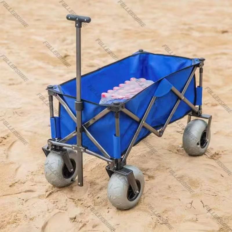 Outdoor Sand Camping Collapsible Foldable Beach Cart Wagon with Balloon Wheels to United States