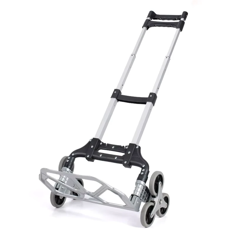 Outdoor Six Four Wheel Foldable Aluminum & Wood Platform Hand Truck Luggage Cart with OEM Support
