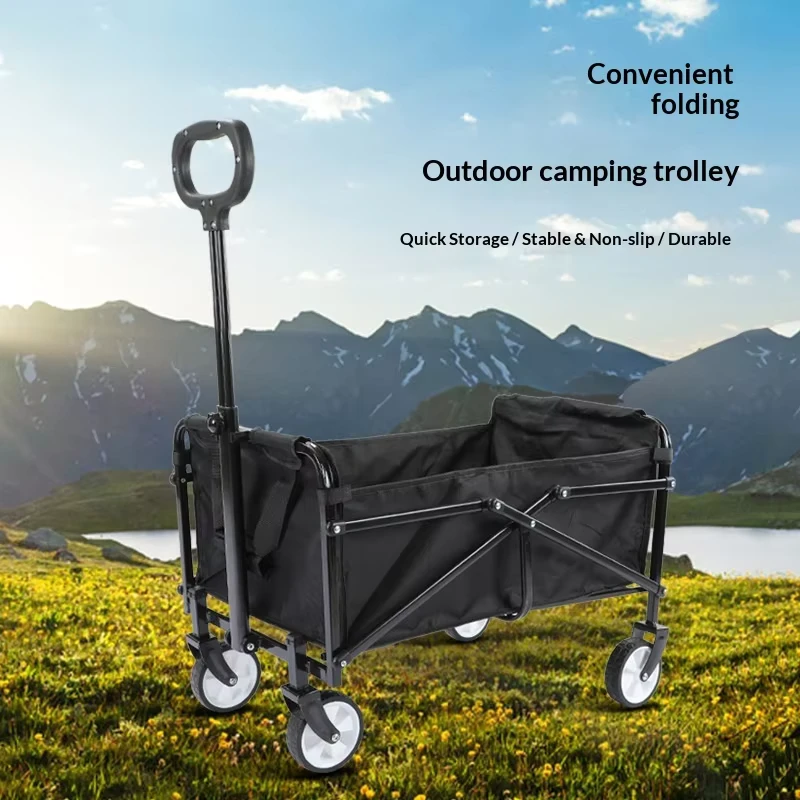Outdoor Sports Camping Foldable Roll Container Trolley Multi Use Picnic Cart Portable Trailer 80x46x36cm Model 333