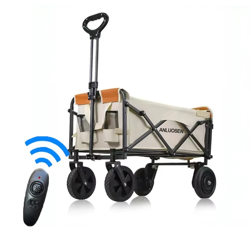 Outdoor Stainless Steel Platform Foldable Remote Control Utility Electric Camping Wagon Cart